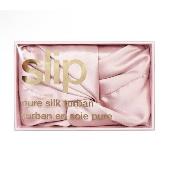 Slip Silk Turban in Pink One Size Double-Lined Pure Mulberry Silk New Sealed - Picture 2 of 10